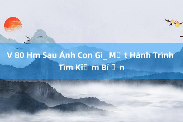 V 80 Hm Sau Ánh Con Gì_ Một Hành Trình Tìm Kiếm Bí Ẩn