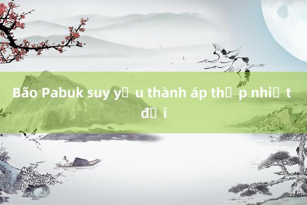 Bão Pabuk suy yếu thành áp thấp nhiệt đới