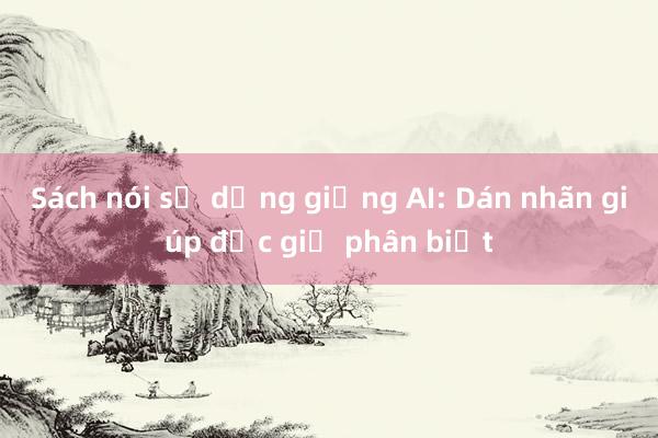 Sách nói sử dụng giọng AI: Dán nhãn giúp độc giả phân biệt