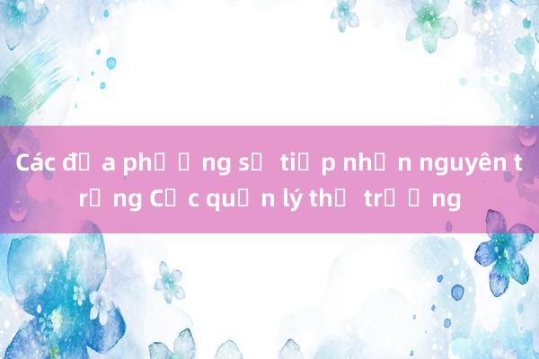 Các địa phương sẽ tiếp nhận nguyên trạng Cục quản lý thị trường